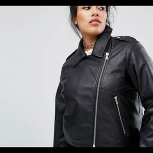 ASOS CURVE || ultimate leather look biker jacket